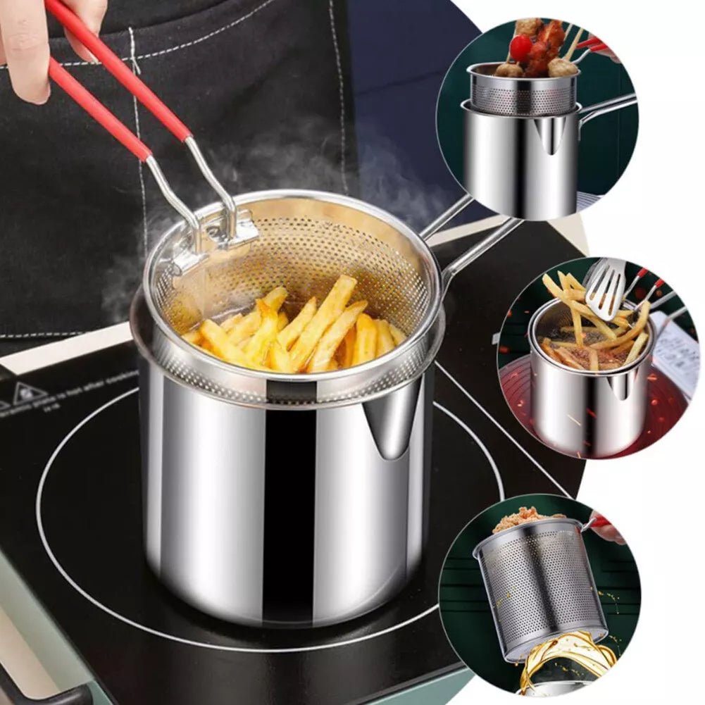 Deep Frying Pot with Strainer - iamlazy.store