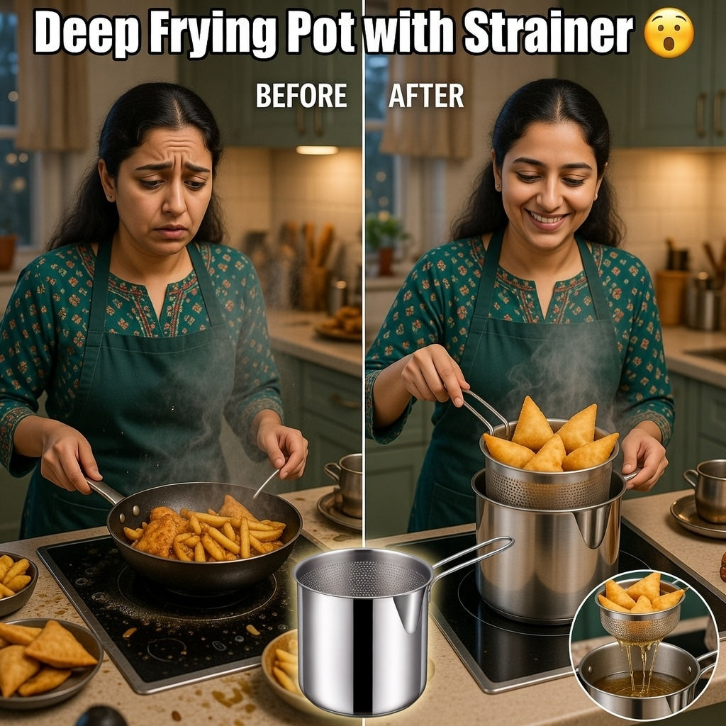 Deep Frying Pot with Strainer