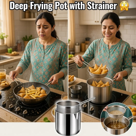 Deep Frying Pot with Strainer
