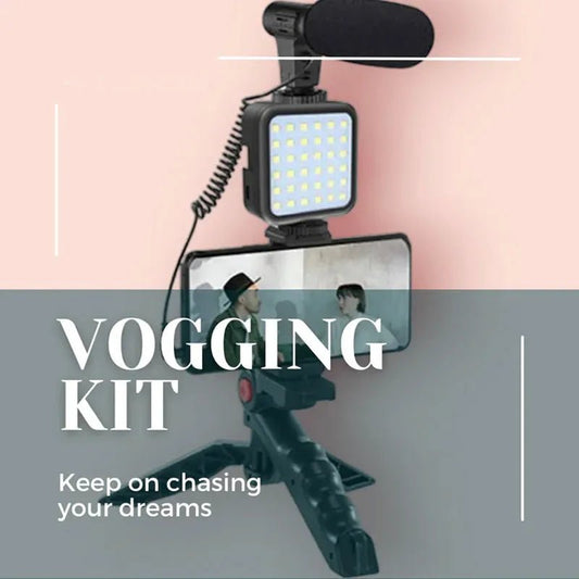 Vlogging Tripod with Microphone & LED - iamlazy.store