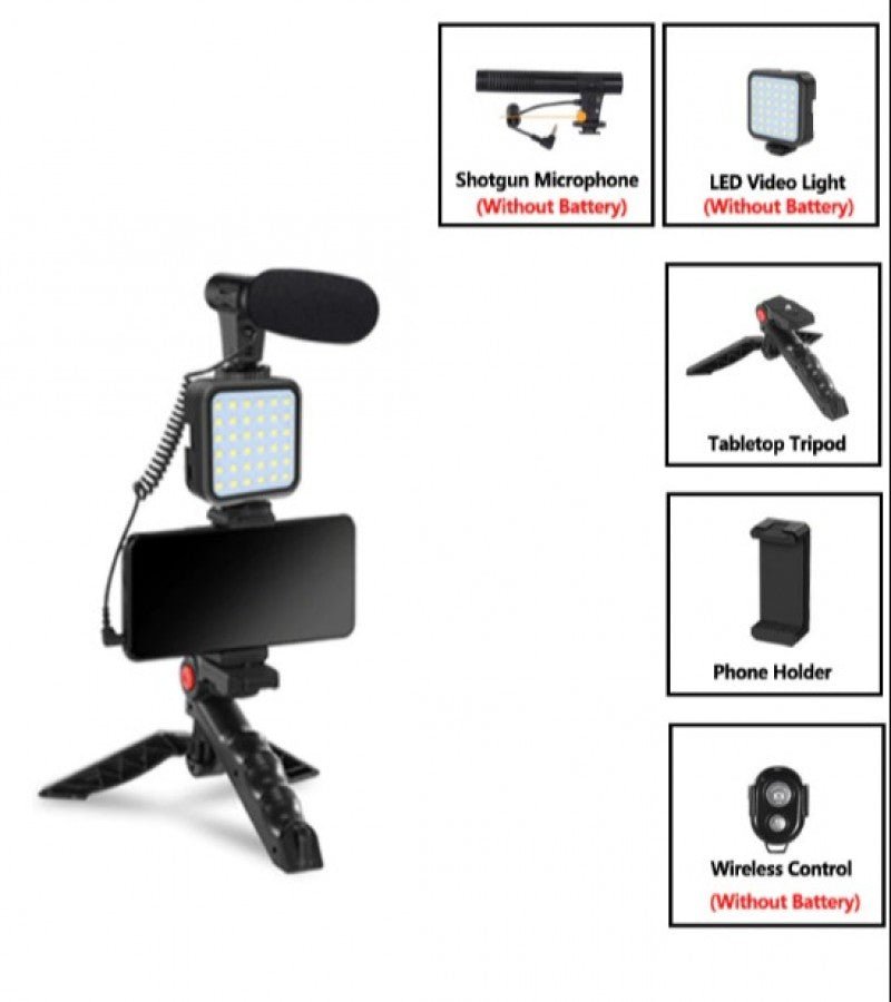 Vlogging Tripod with Microphone & LED - iamlazy.store