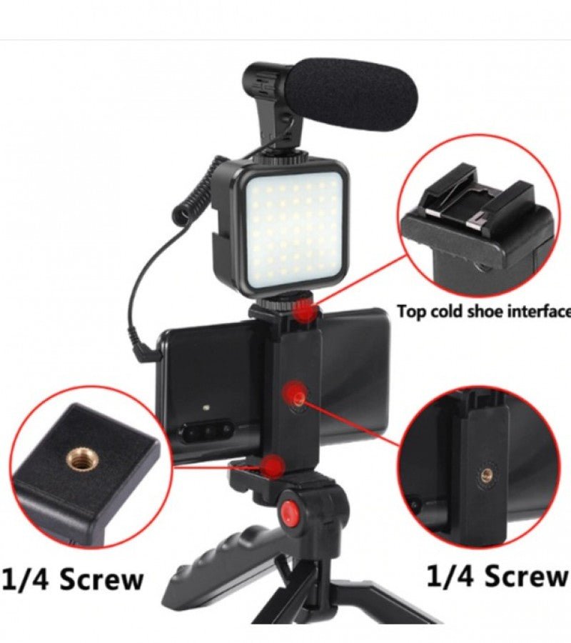 Vlogging Tripod with Microphone & LED - iamlazy.store