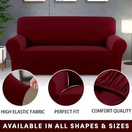 Maroon Color Cotton Sofa cover – S1002 - iamlazy.store