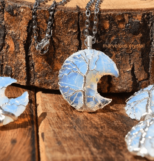 Tree of Life Crescent Moon Necklace - iamlazy.store