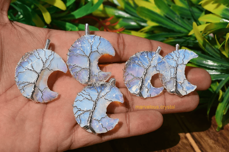 Tree of Life Crescent Moon Necklace - iamlazy.store