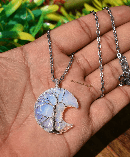 Tree of Life Crescent Moon Necklace - iamlazy.store